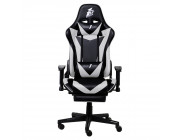 Gaming Chair 1STPLAYER FK3 Black&Gray, PVC learher, Hidden leisure footrest, Lumbar cushion with a 2-point massage, USB interface, switch control, Molded foam, Reinforced steel frame, 2D armrest, 4 class Gaslift, 60mm Nylon caster, Angle Adjuster:90°-170°